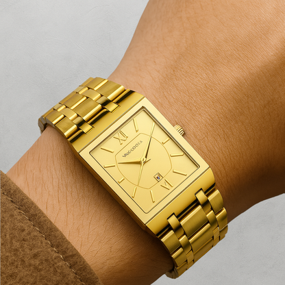 Averra Regent Rectangular Quartz Watch – Luxury Steel Edition