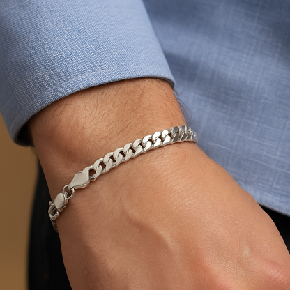 Averra Sterling Silver Bracelet – Flat Side Chain Edition