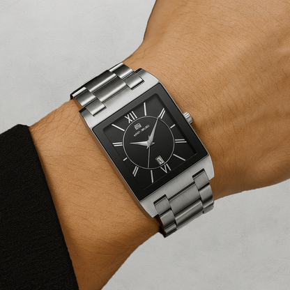 Averra Regent Rectangular Quartz Watch – Luxury Steel Edition