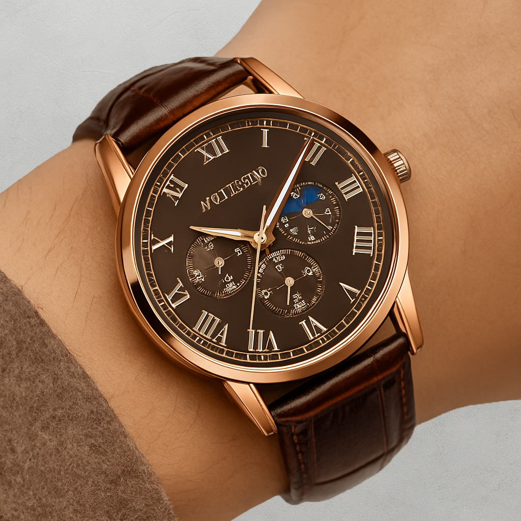 Averra Luxury Quartz Men’s Watch – Casual Leather Strap Wristwatch
