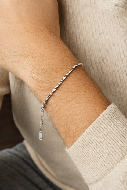 Averra Stainless Steel Snake Bone Chain Bracelet – Modern Minimalist Edition