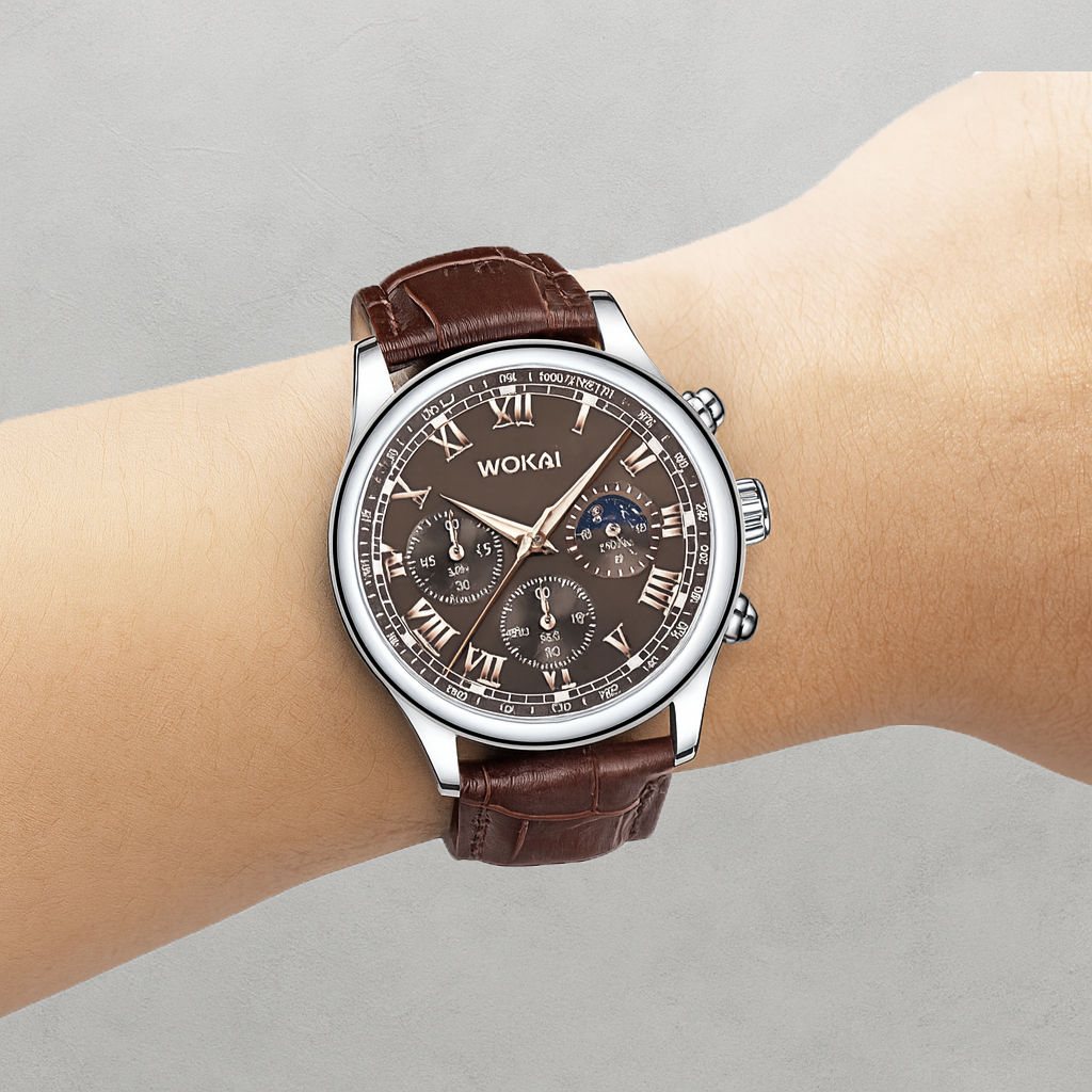 Averra Luxury Quartz Men’s Watch – Casual Leather Strap Wristwatch