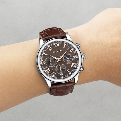 Averra Luxury Quartz Men’s Watch – Casual Leather Strap Wristwatch