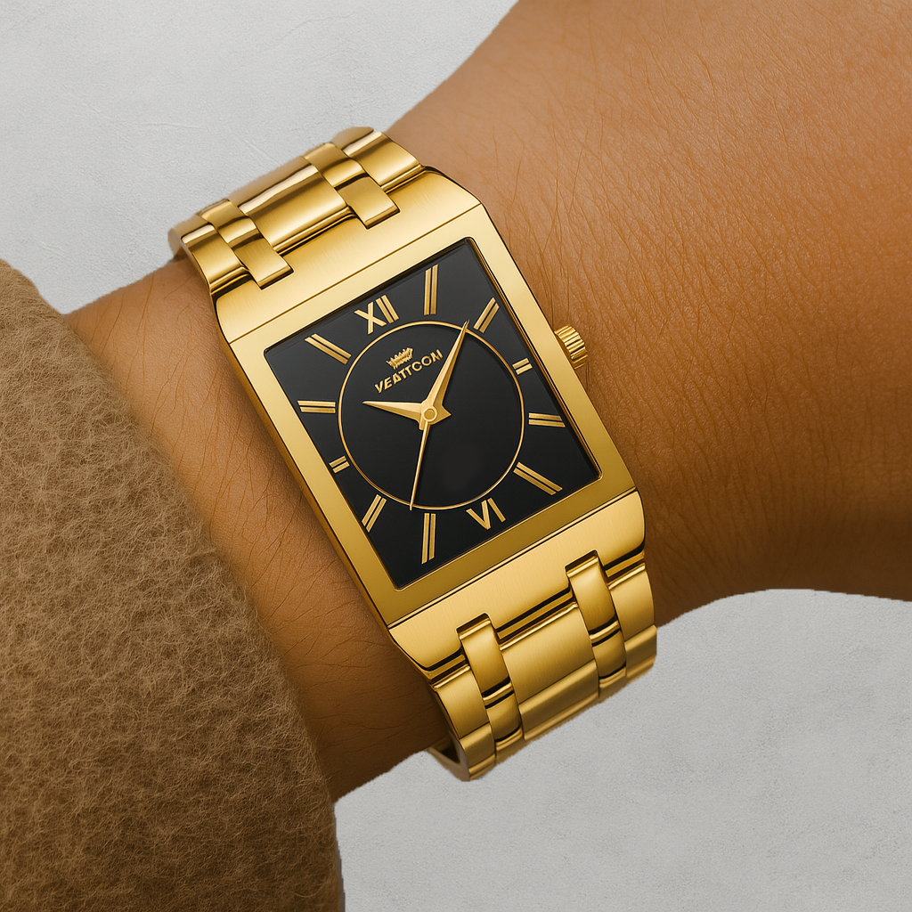 Averra Regent Rectangular Quartz Watch – Luxury Steel Edition