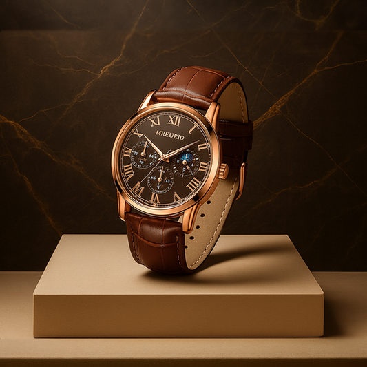Averra Luxury Quartz Men’s Watch – Casual Leather Strap Wristwatch