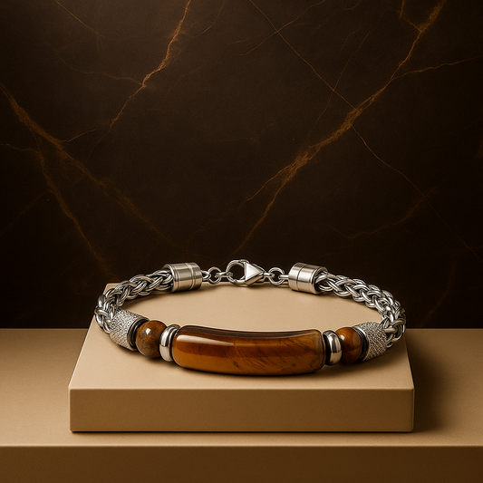 Averra Tiger Eye Stone Bracelet – Luxury Charm Twist Chain Edition